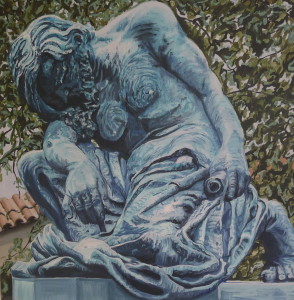 Moses dreams of Adam Prague Cunningham Acrylic on canvas 50x 50 cm