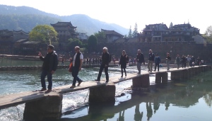 crossing river at Feng huang Phoenix city