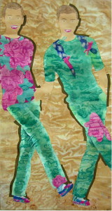 *Luo Ying,Lotus Shoes for Small Bound Feet，Rice paper,97x180cm,2002