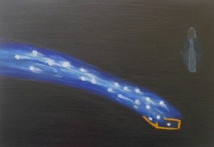 *Niamh Cunningham Stolen Child 1 Small world Small tank- Tuam 1925-1961Oil on Board 14.5 x 21 cm