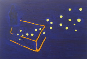 *Niamh Cunningham Stolen Child2 Small world- Small tank Tuam 1925-1961 Oil on Board 14.5 x 21 cm