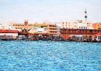 Deira -Creek Edge Dubai Cunningham oil on canvas 120 x 80cm