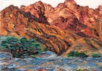 Hatta Mountains Dubai  Cunningham oil on board 23 x 30 cm