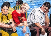 Tired and Weary. Dubai Cunningham oil on board 30 x 22cm